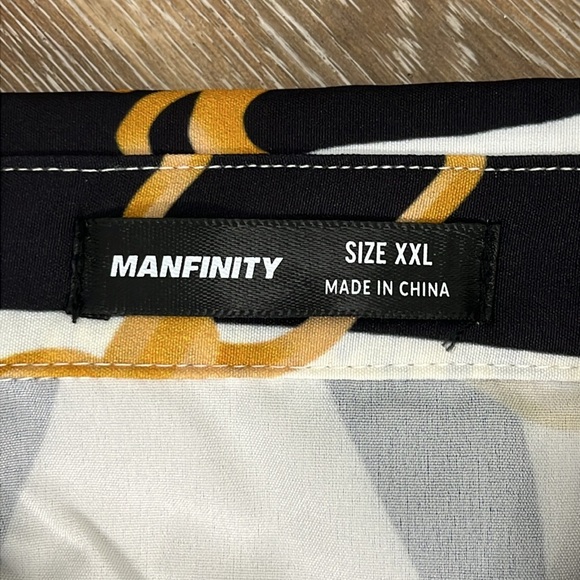 Shein Manfinity Chain Print Shirt & Short Set Men's XXL Equestrian Luxury Style - Picture 6 of 14